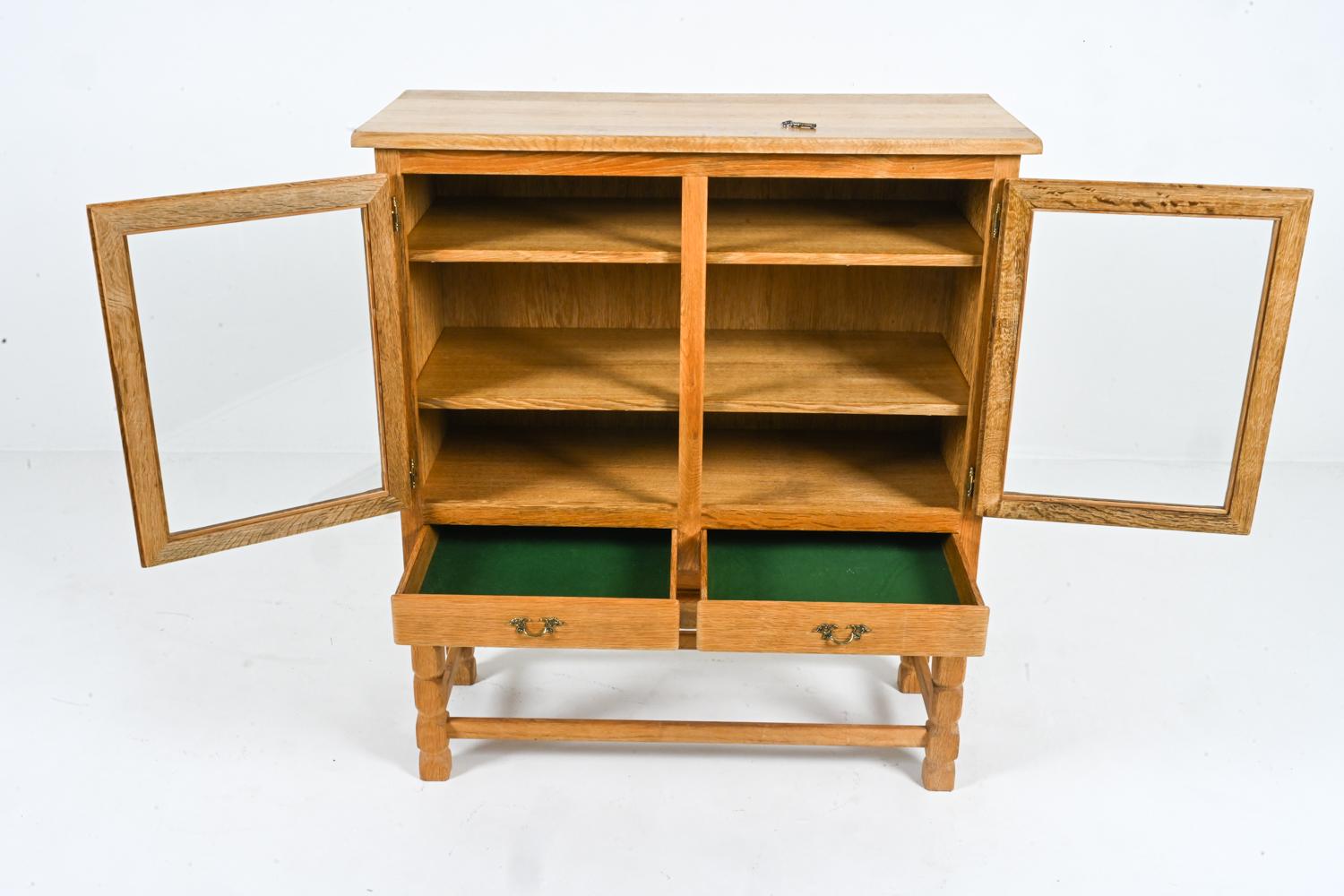 20th Century Oak Display Cabinet By Henry Kjærnulf, Denmark 1970s For Sale