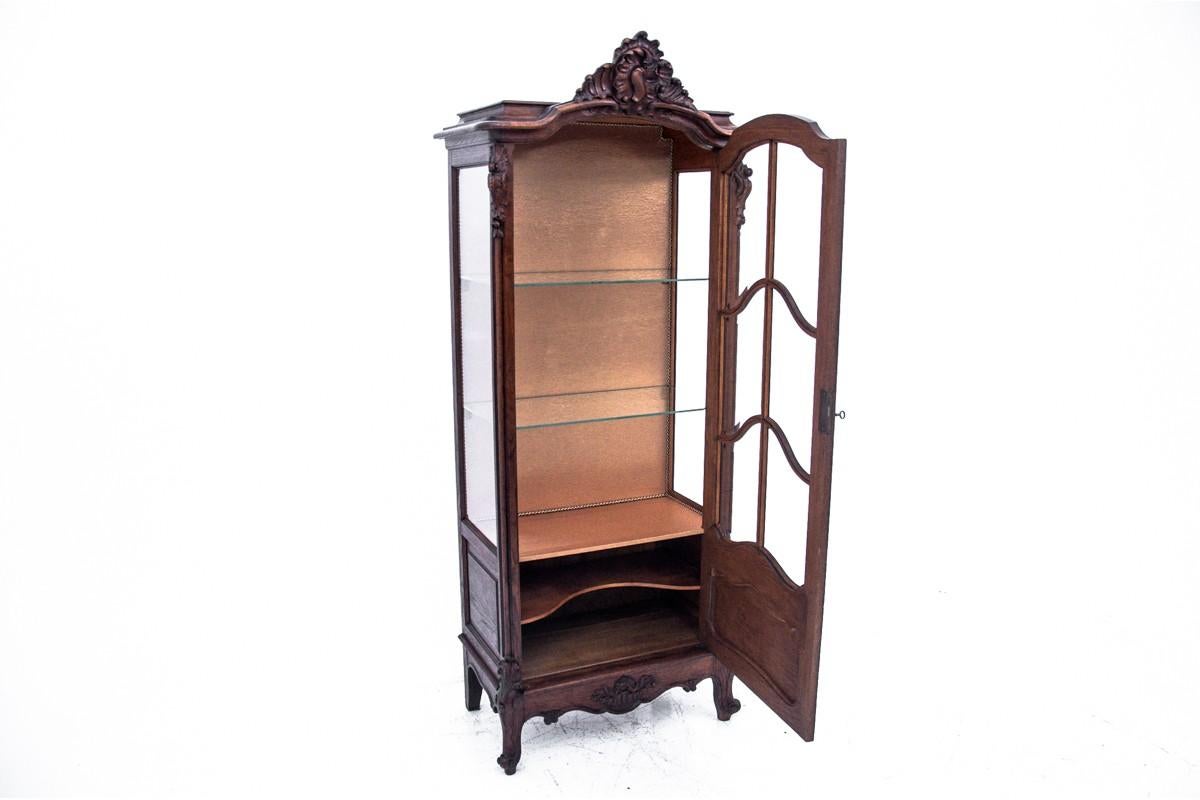 antique oak display cabinet