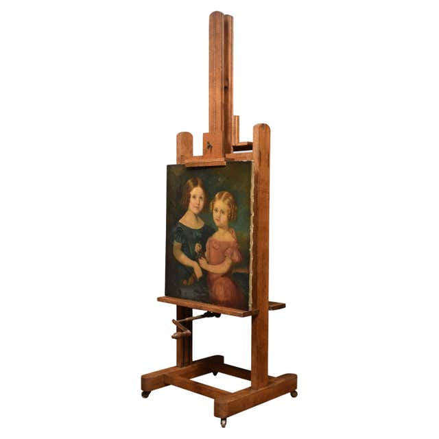 Oak Artist’s Fully Adjustable Studio Easel For Sale at 1stDibs
