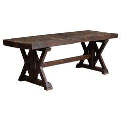 Oak Double X-Frame Table