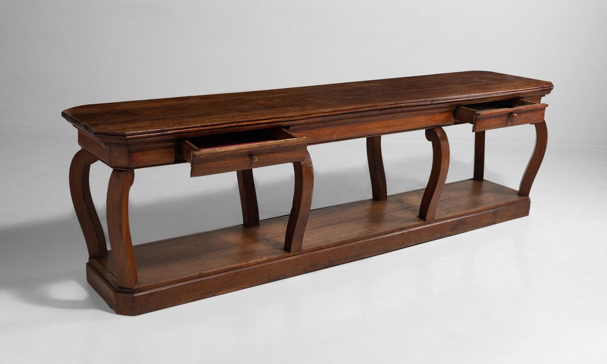 French Oak Drapers Table, France, circa 1880