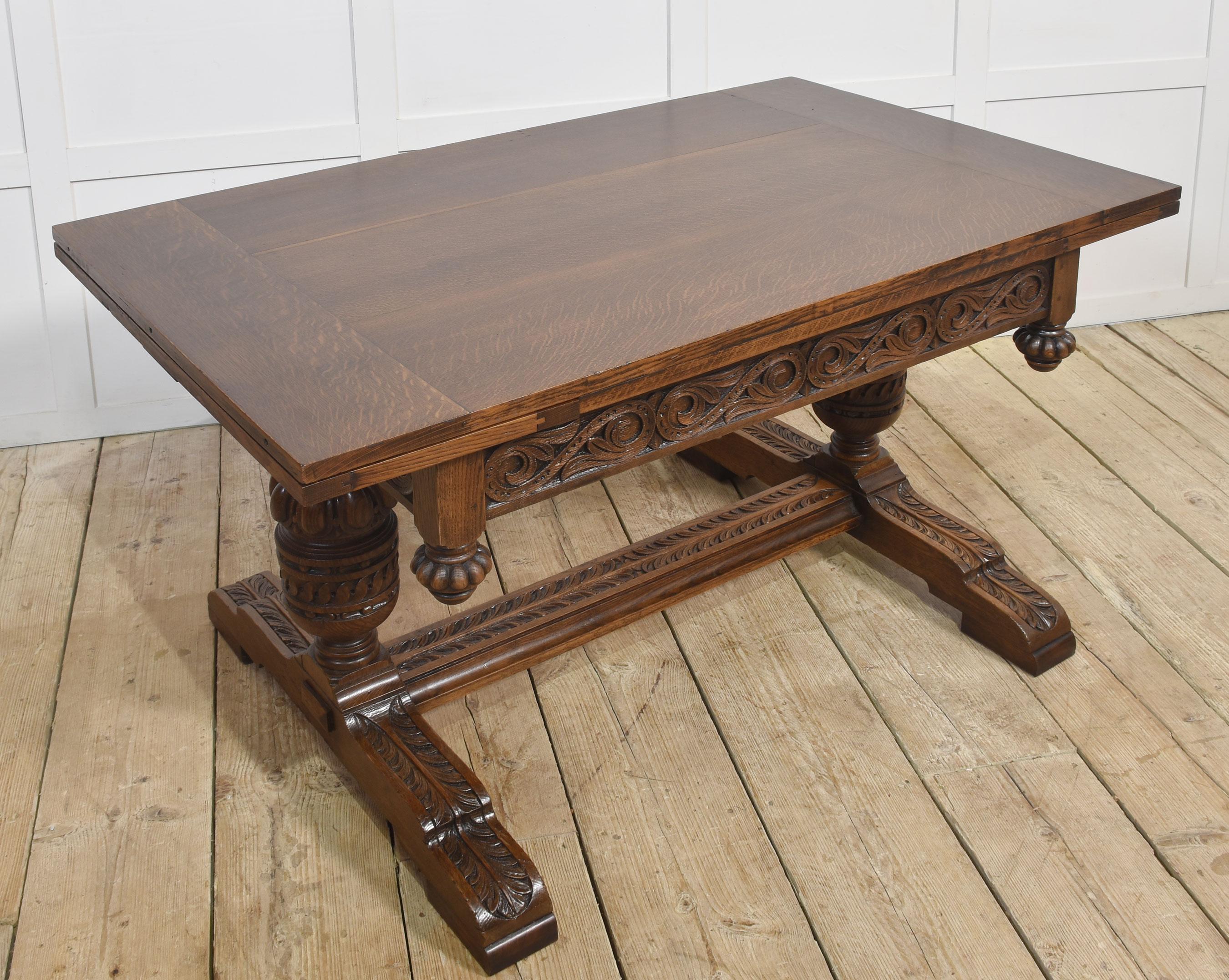 Mesa de refectorio de roble con cajones en venta 7