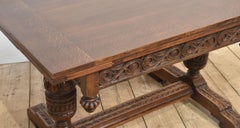 Oak draw-leaf refectory table
