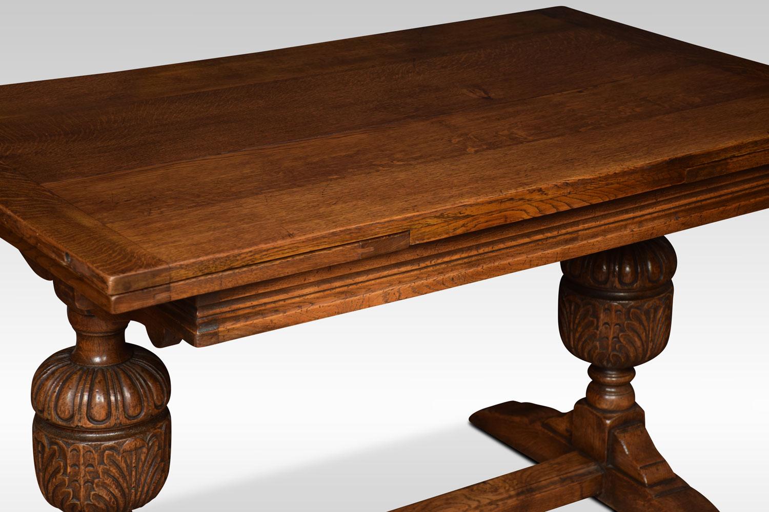 Oak Draw Leaf Refectory Table In Good Condition In Cheshire, GB