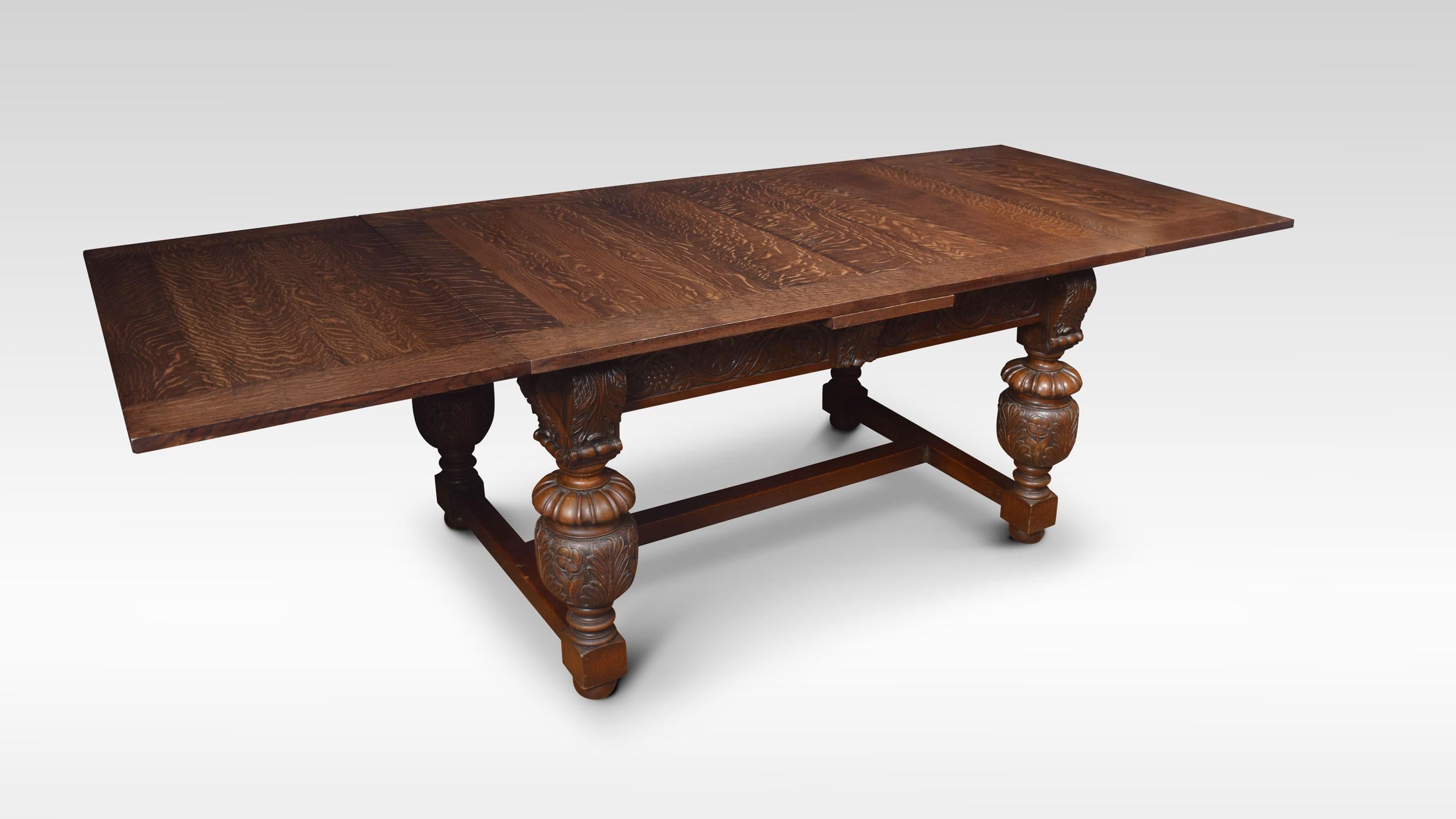 Oak Draw-Leaf Refectory Table In Good Condition In Cheshire, GB