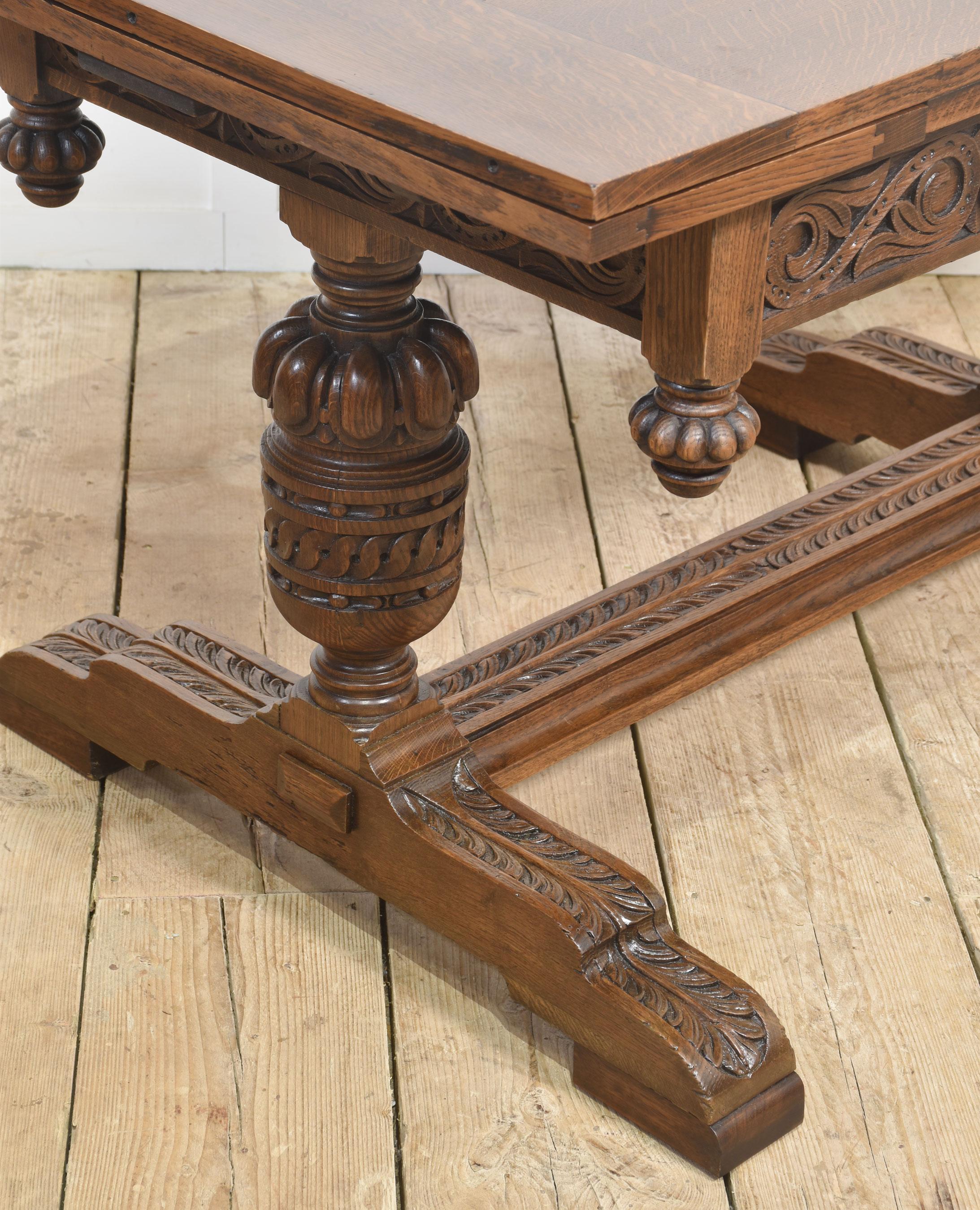 Mesa de refectorio de roble con cajones en Bueno estado para la venta en Cheshire, GB