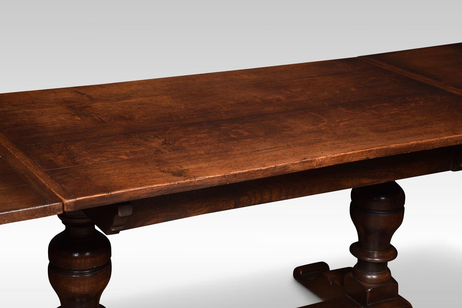 Oak Draw Leaf Refectory Table In Excellent Condition In Cheshire, GB