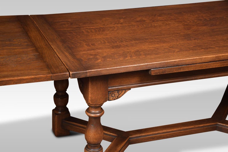 Oak Draw Leaf Refectory Table at 1stDibs