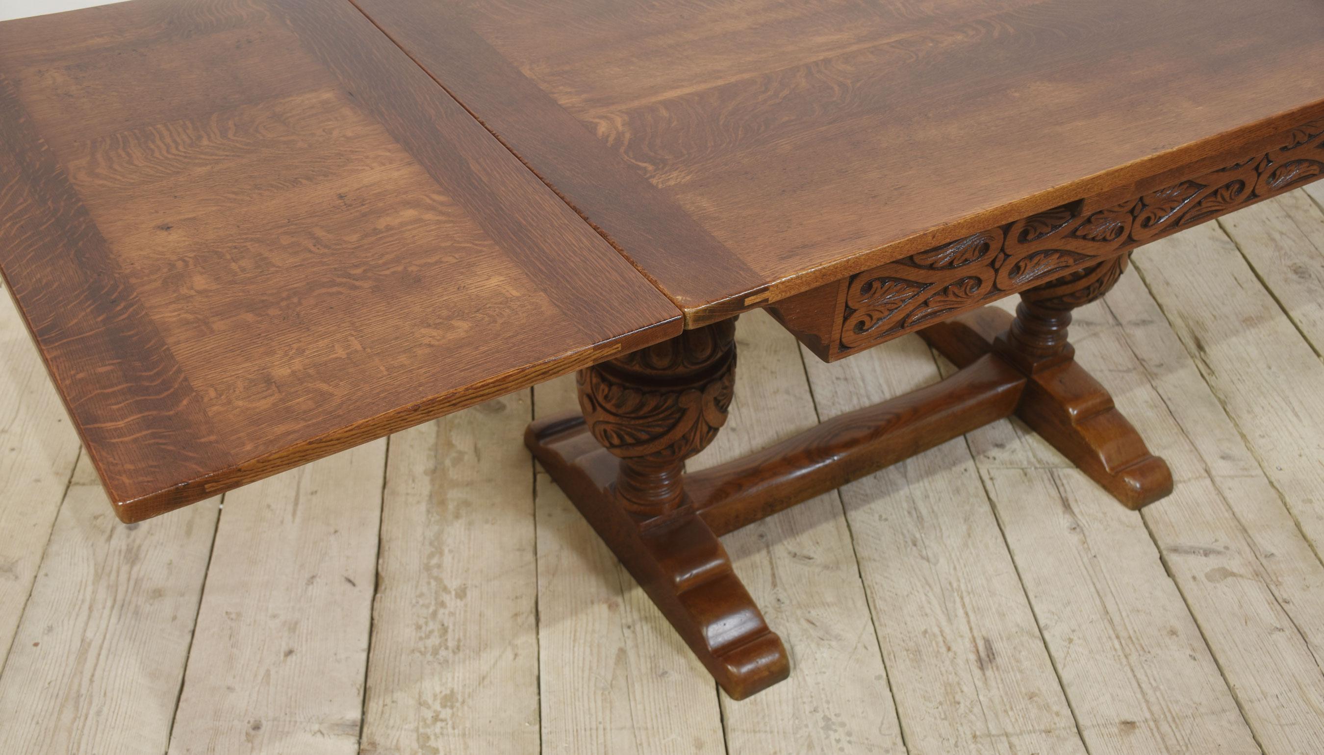 Oak draw leaf refectory table 1