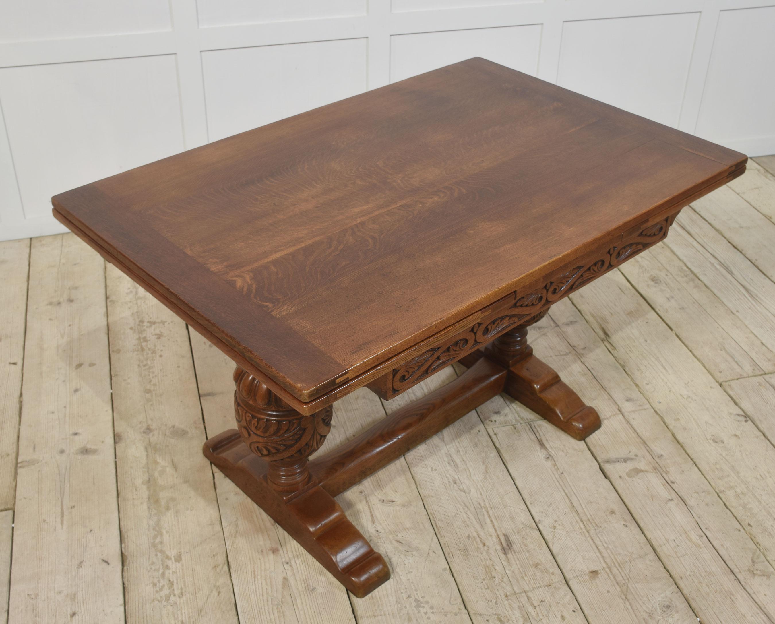 Oak draw leaf refectory table 2