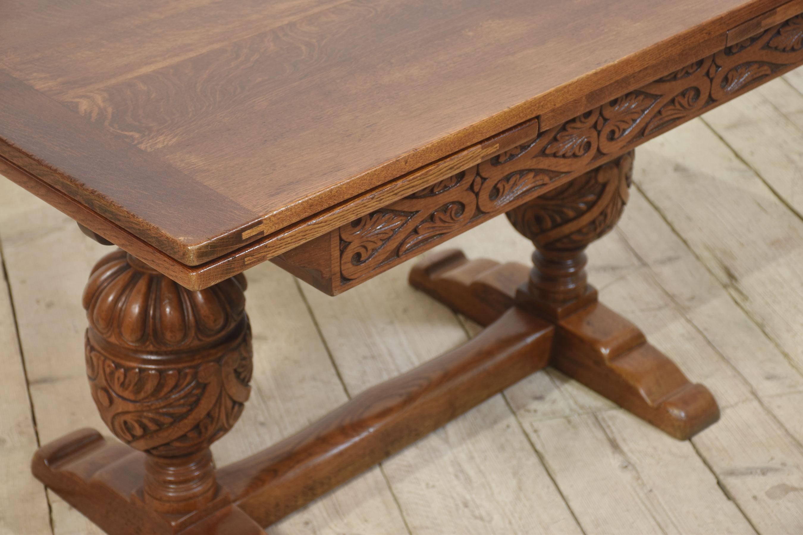 Oak draw leaf refectory table 3