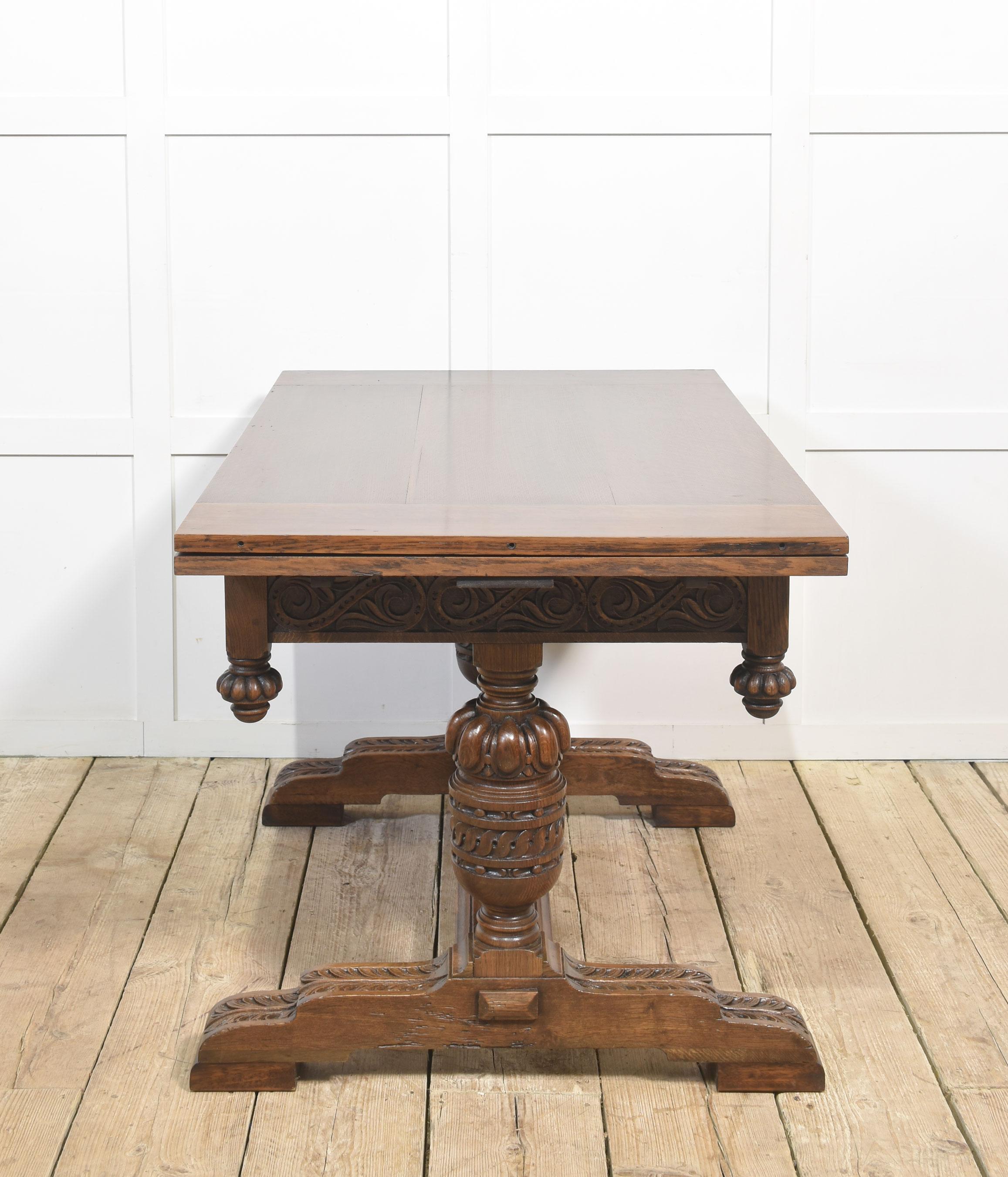 Mesa de refectorio de roble con cajones en venta 3