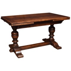 Antique Oak Draw Leaf Refectory Table