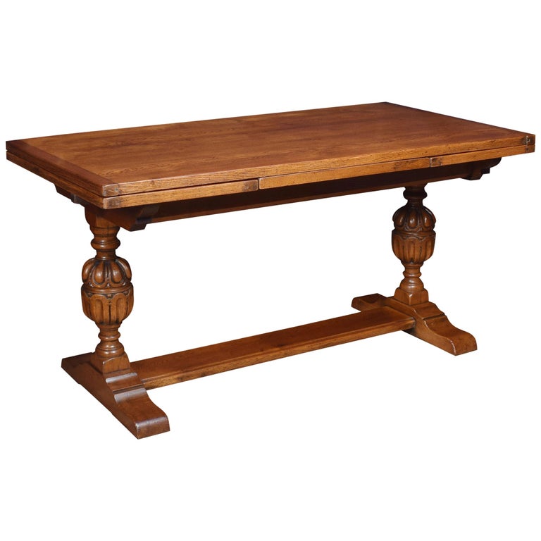 Oak Draw Leaf Refectory Table at 1stDibs