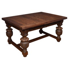 Antique Oak Draw-Leaf Refectory Table