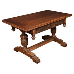 Used Oak Draw-Leaf Refectory Table