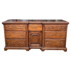 Oak Dresser Base with Drawers and Center Cabinet 18th Century