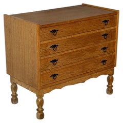Oak Dresser with 4 Drawers Danish Mid-Century Modern 1960s