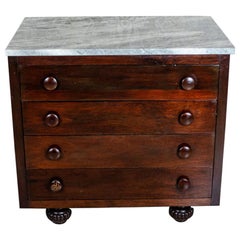 Oak Dresser with a Marble Top, circa 1918-1938