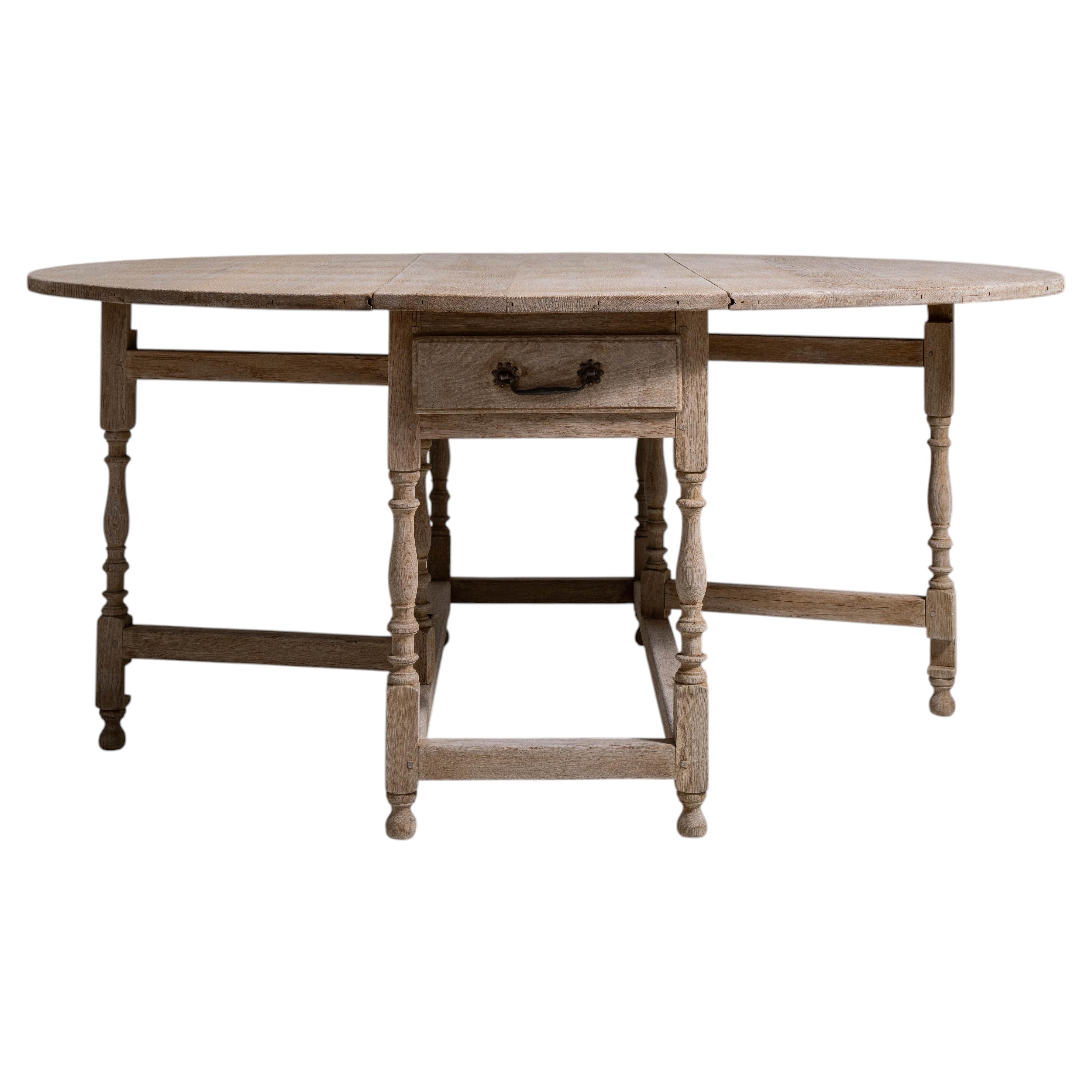 Oak Drop-Leaf Table For Sale