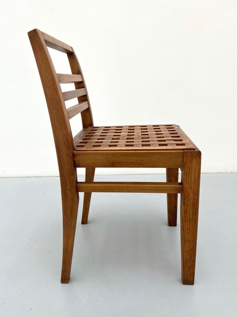European Oak Duckboard Chair Model 103 by René Gabriel, 1941