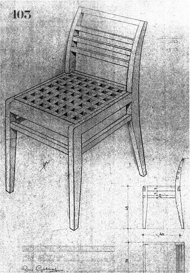 Mid-20th Century Oak Duckboard Chair Model 103 by René Gabriel, 1941