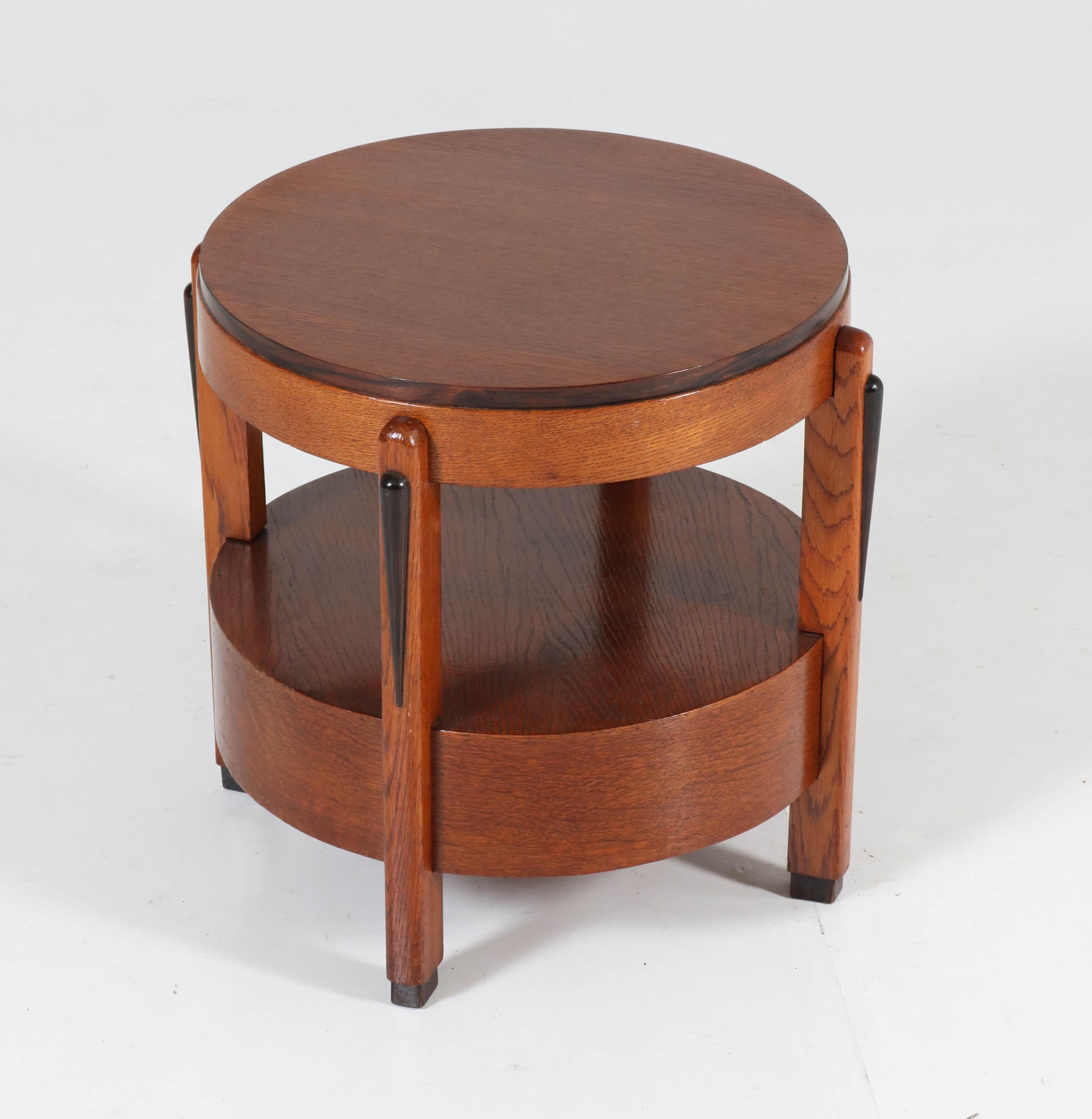 Oak Dutch Art Deco Amsterdam School Coffee Table, 1920s 2