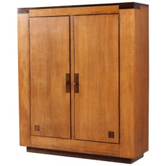 Oak Dutch Art Deco Haagse School Armoir or Wardrobe by Anton Lucas, 1920s