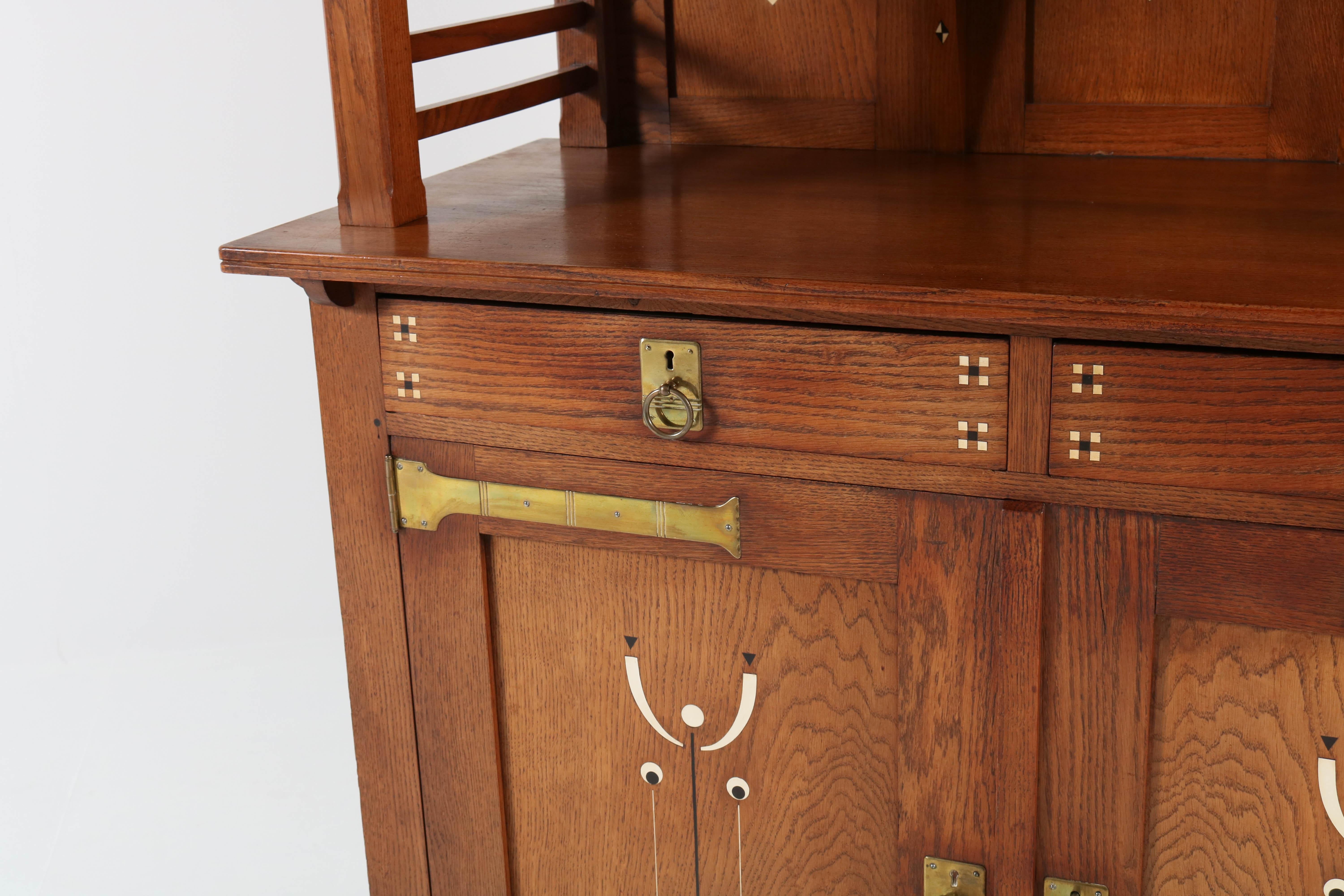 Oak Dutch Art Nouveau Arts & Crafts Sideboard by Onder den Sint-Maarten, 1900s 4