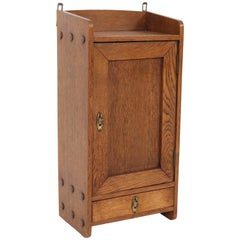 Oak Dutch Art Nouveau Arts 
Crafts Wall Cabinet, 1900s