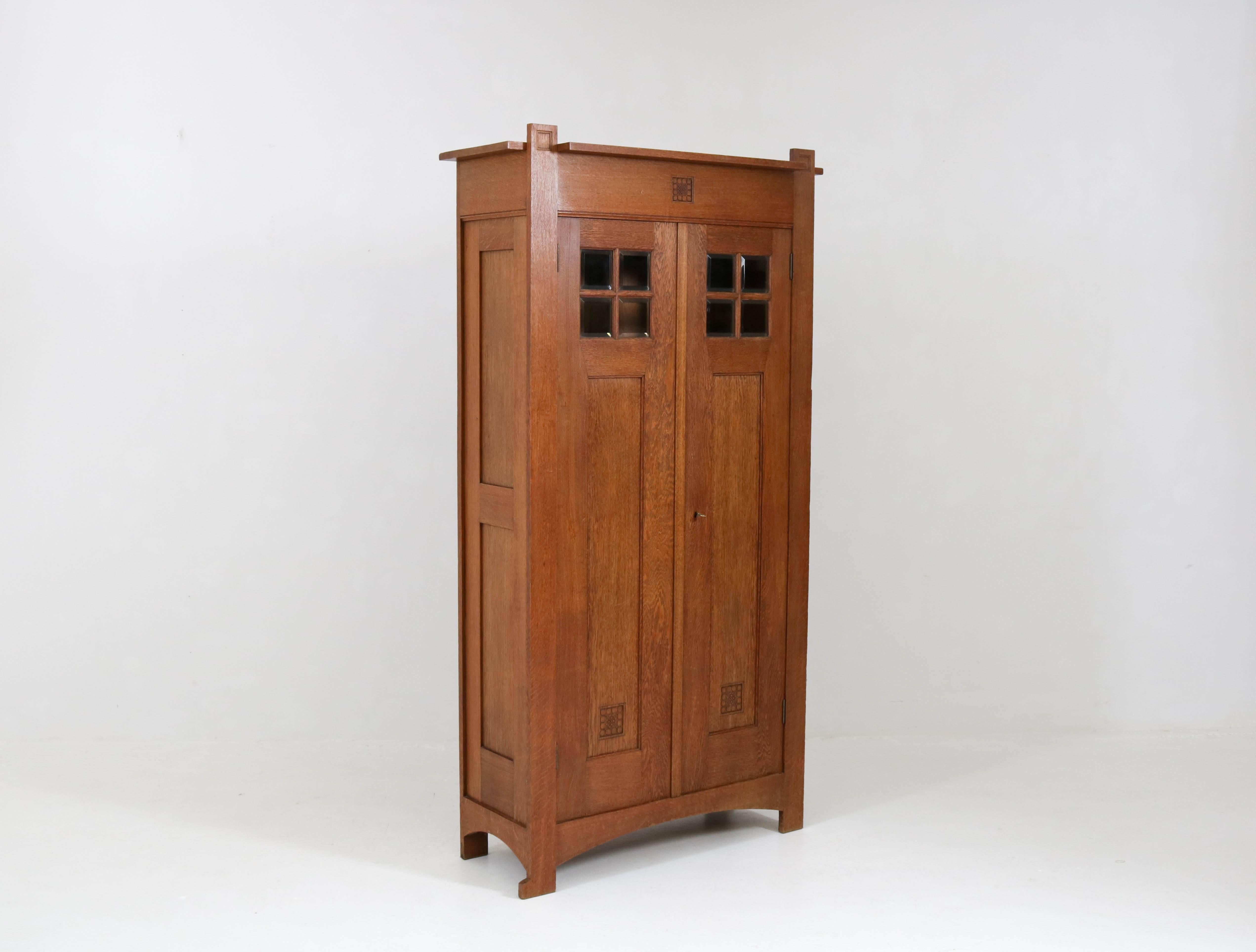 Oak Dutch Art Nouveau Arts & Crafts Wardrobe by Willem Penaat for Fa.Haag, 1897 2