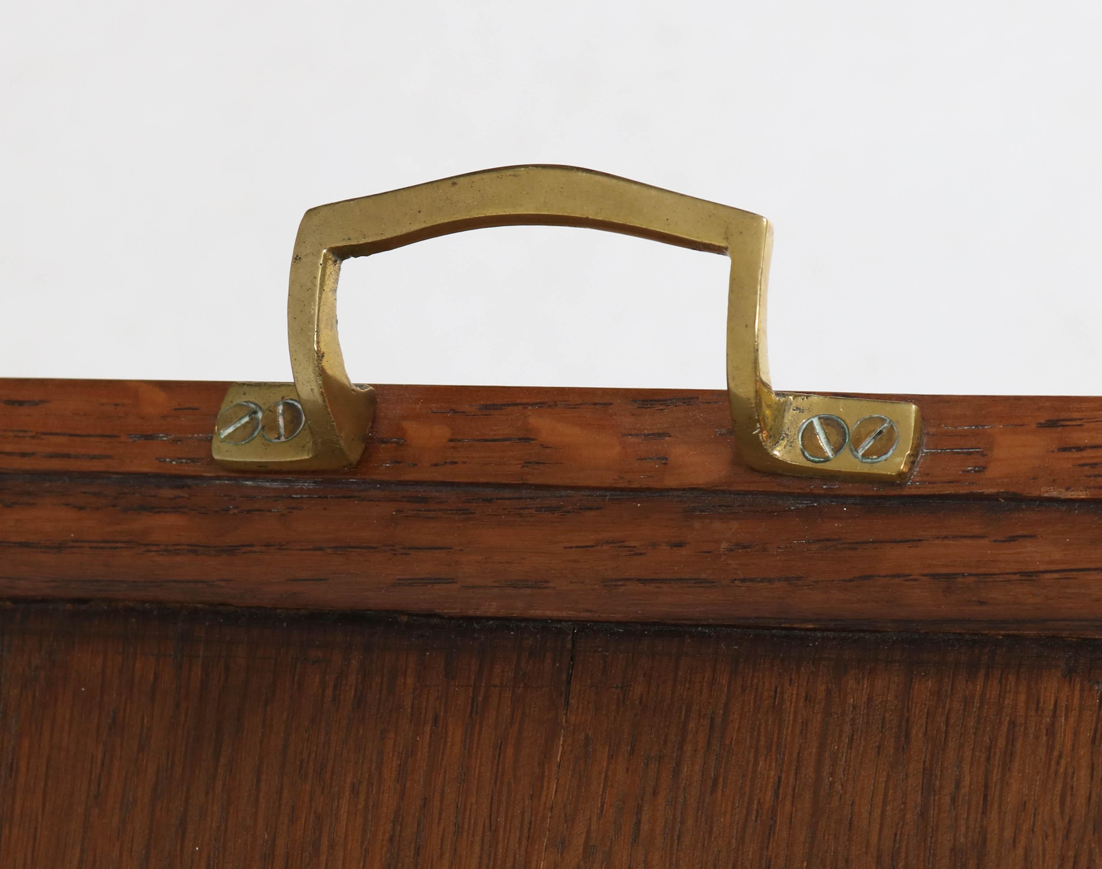 Oak Dutch Art Nouveau Tea Cabinet with Original Tray, 1900s 1