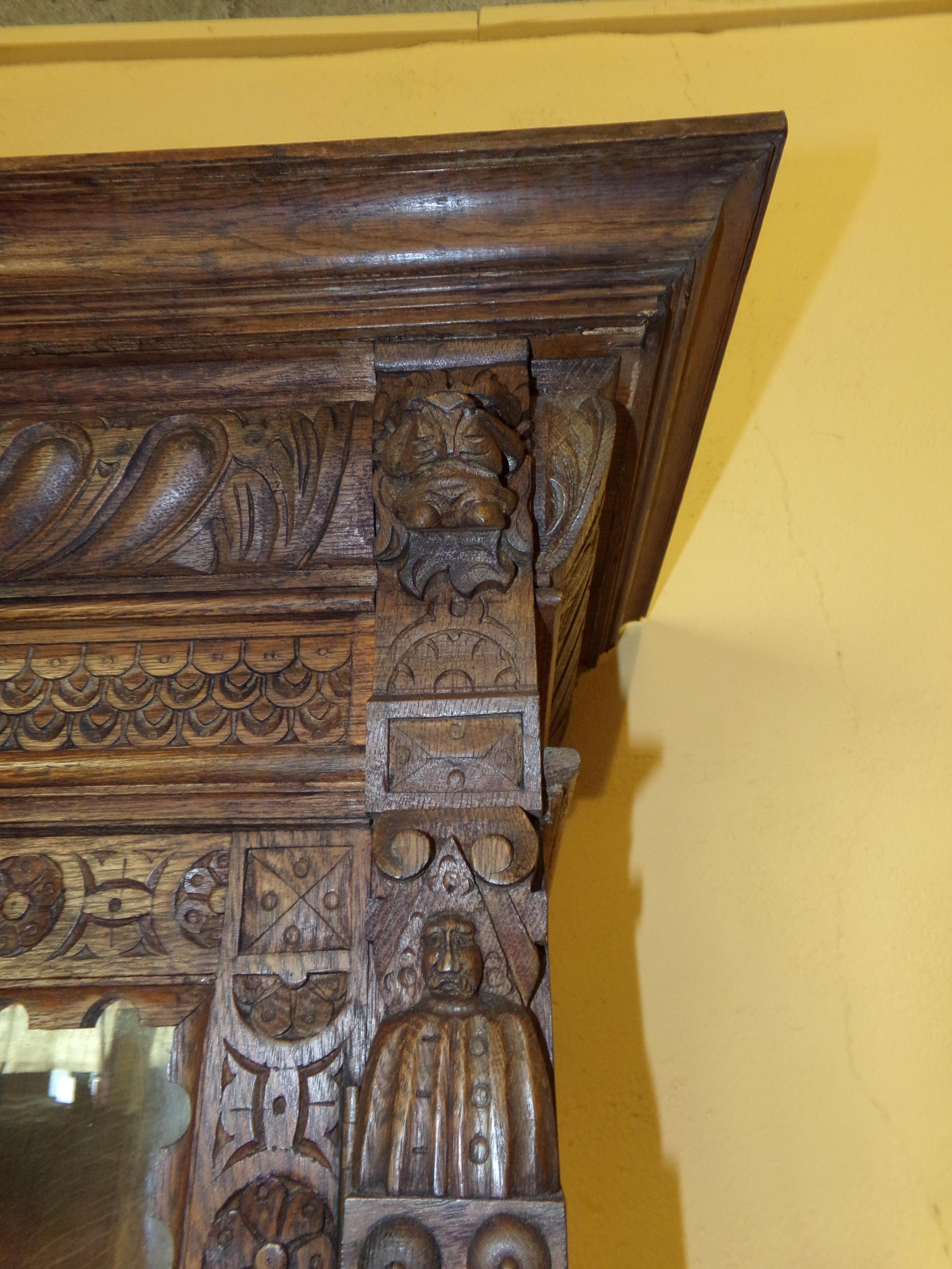 Oak Dutch hand Carved Bookcase For Sale 2