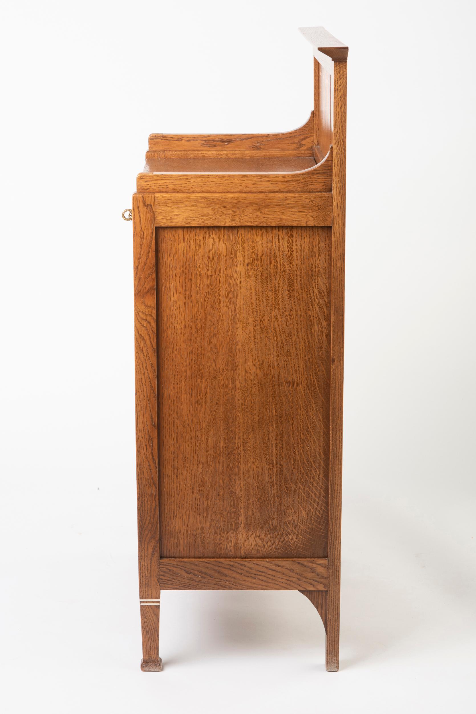 Early 20th Century Oak Dutch Secessionist Music Cabinet, Holland, circa 1900 For Sale