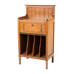 Antique Oak Dutch Secessionist Music Cabinet, Holland, circa 1900