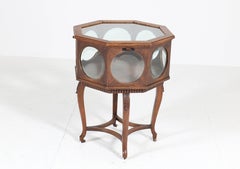 Oak Early 20th Century Tea Cabinet with Beveled Glass