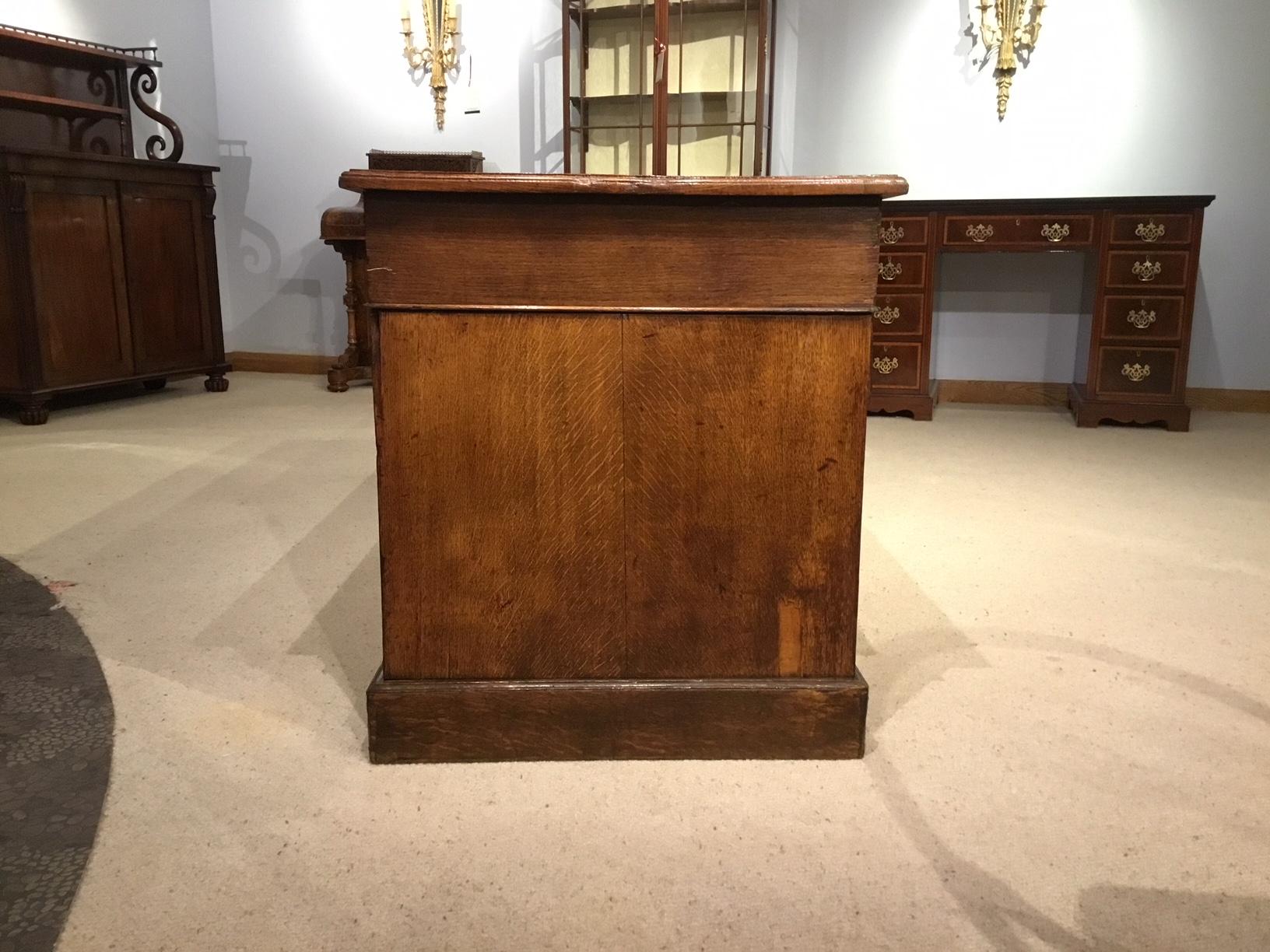 Oak Edwardian Period Antique Pedestal Desk 4