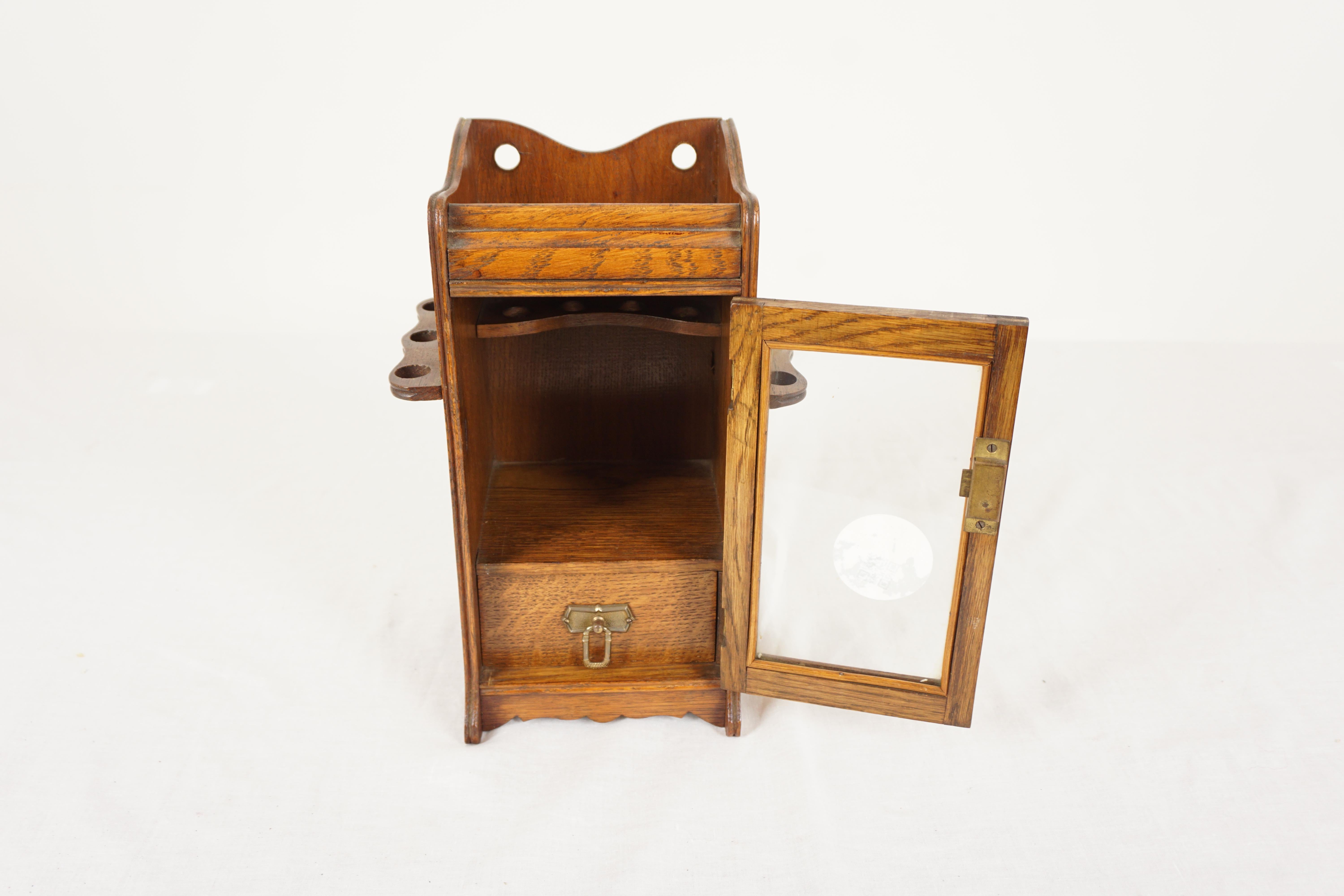 Scottish Oak Edwardian Smokers Cabinet, Collectors Cabinet, Scotland 1900, H1108 For Sale