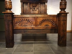 Oak Elizabethan Style Four-Poster Bed Made, circa 1900