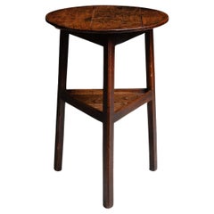 Oak & Elm Cricket Table, England circa 1880