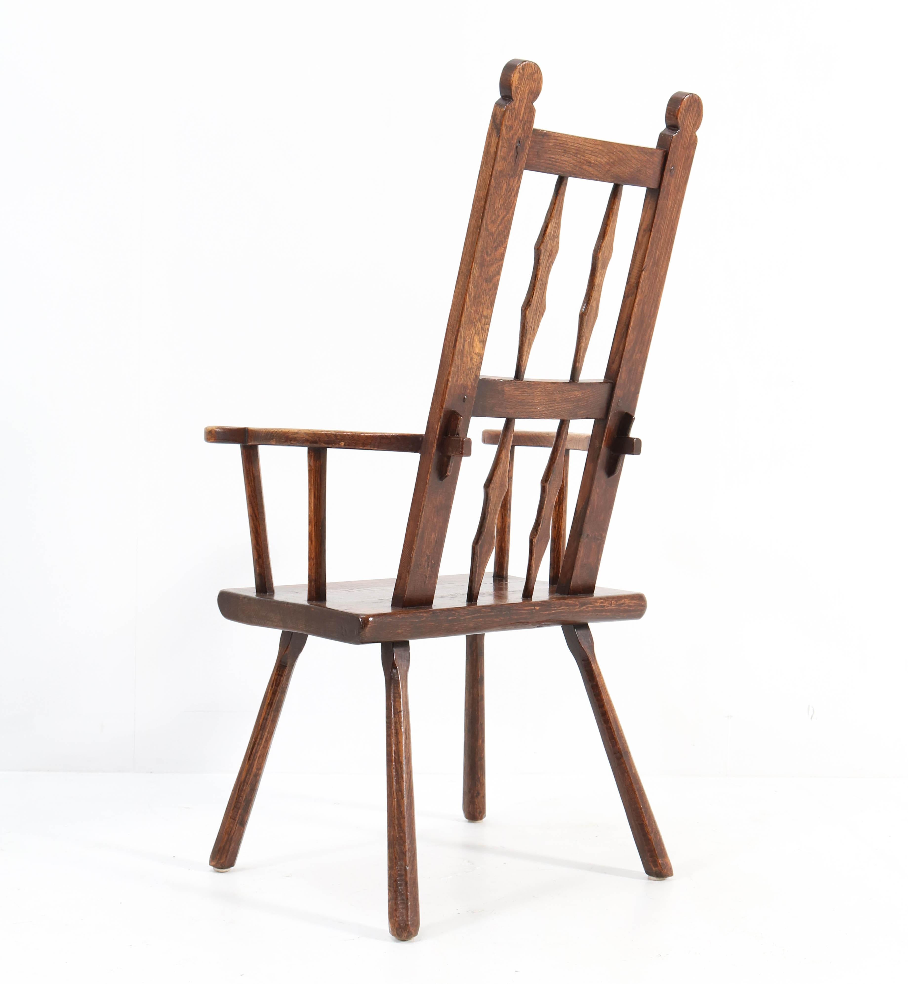 Oak English Country Armchair, 1900s 1