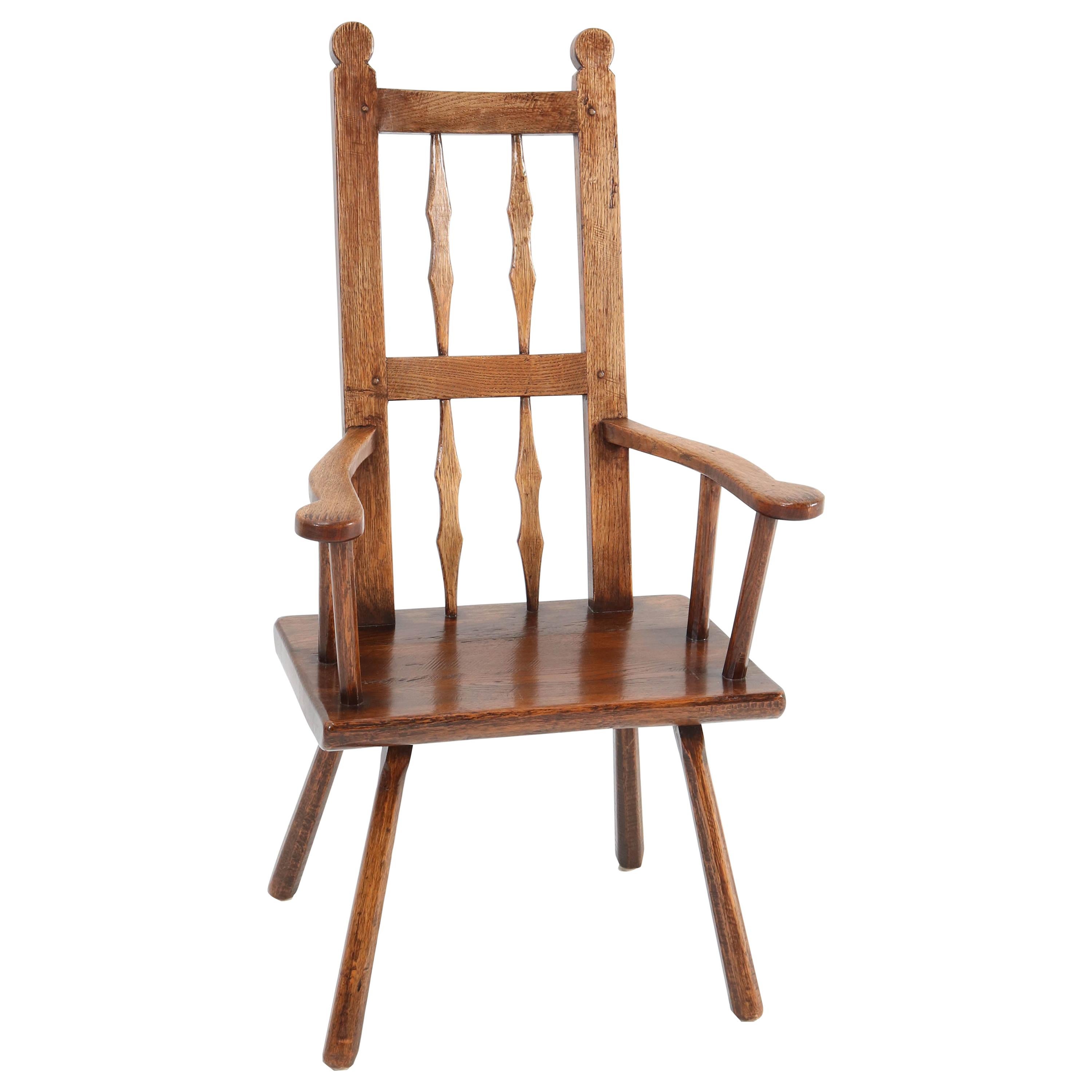 Oak English Country Armchair, 1900s