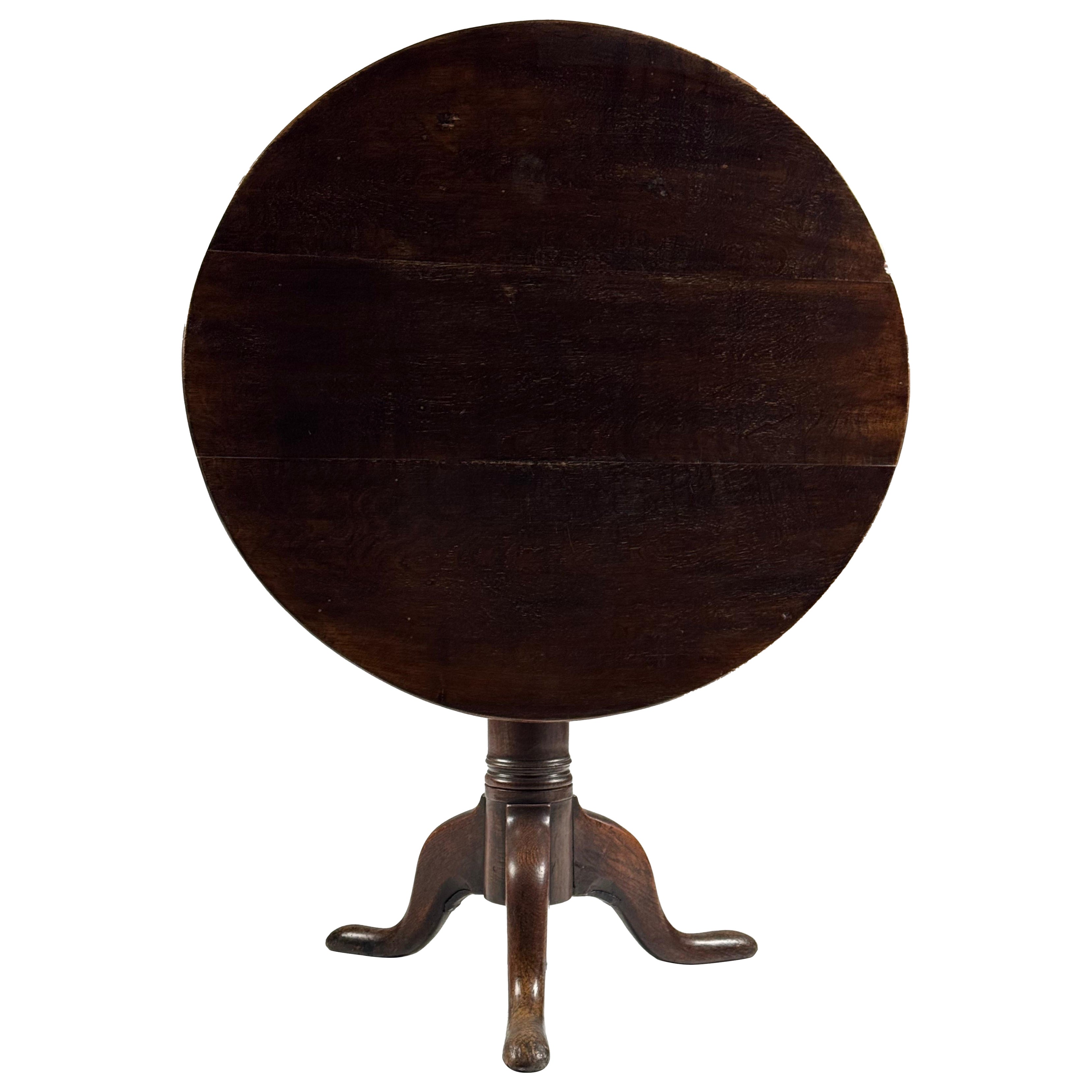 Oak English Tilt Top table For Sale