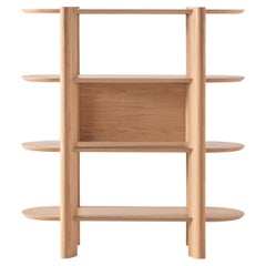 OAK Étagère Bookcase with Sculptural Open Display Shelves - Contemporary