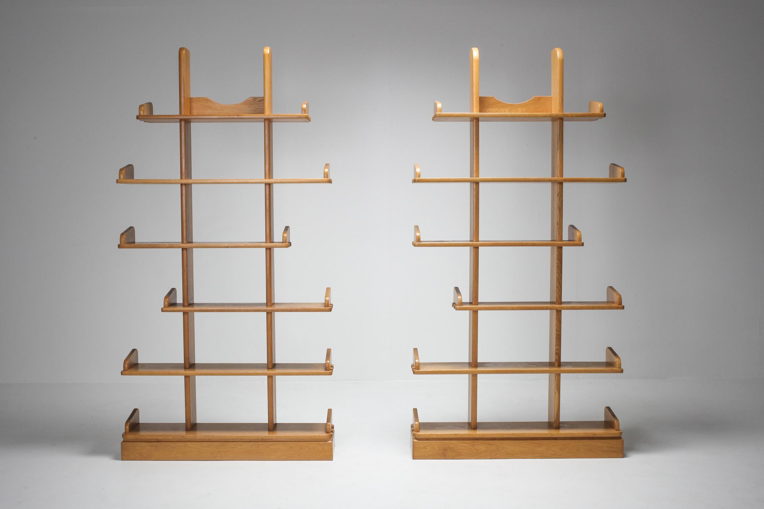 Oak Étagère Shelve Units, Netherlands, 1970s 1