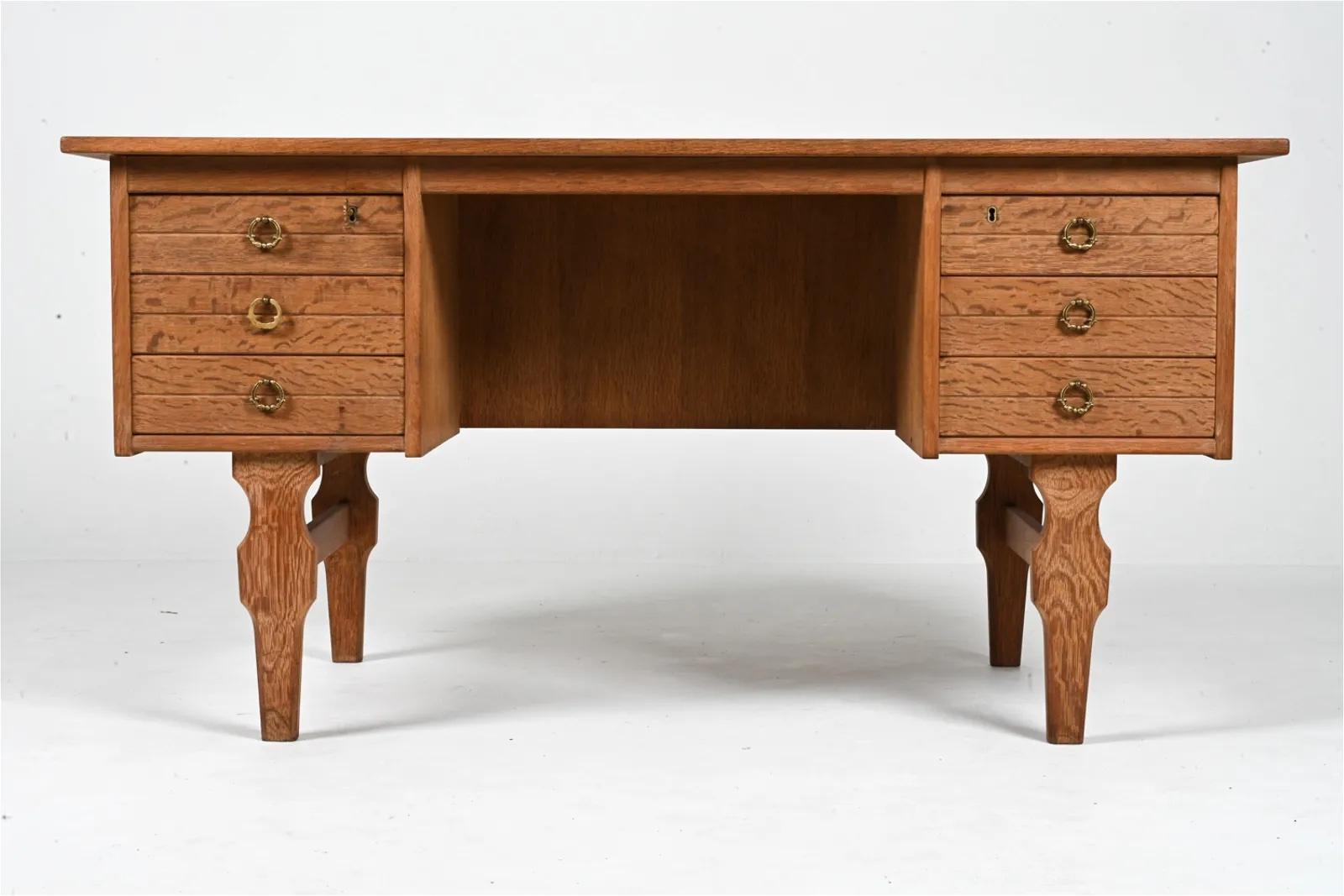 Mid-Century Modern Oak Executive Desk by Henry Kjaernulf