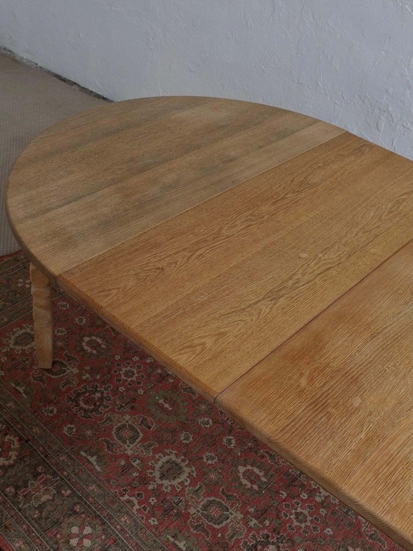 Oak Extendable Dining Table, Henning Kjaernulf, Denmark 1950s For Sale 1