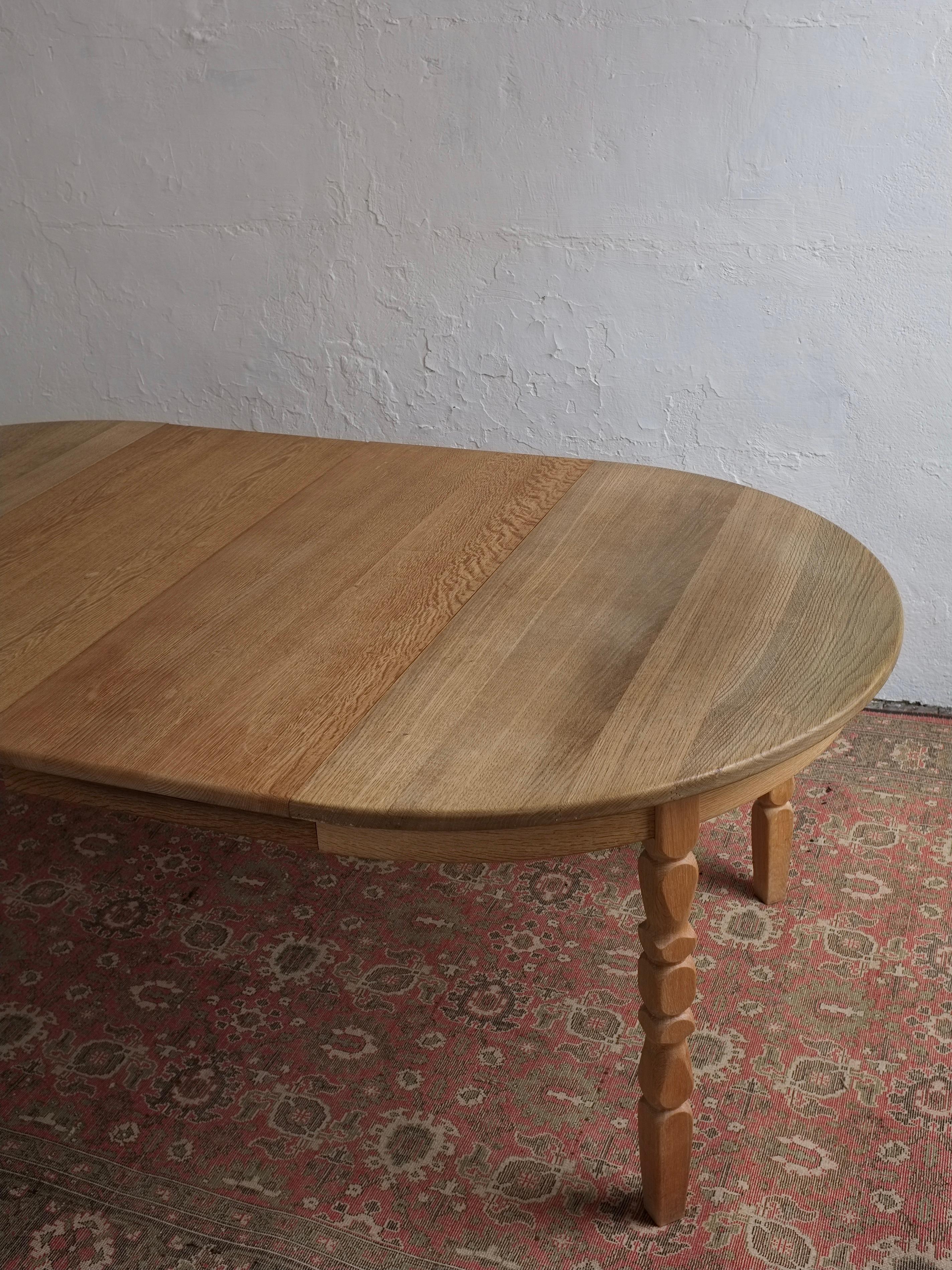 Oak Extendable Dining Table, Henning Kjaernulf, Denmark 1950s For Sale 2