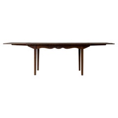 Oak Extendable Dining Table with Two Pull-Out Leaves Vintage 1970s