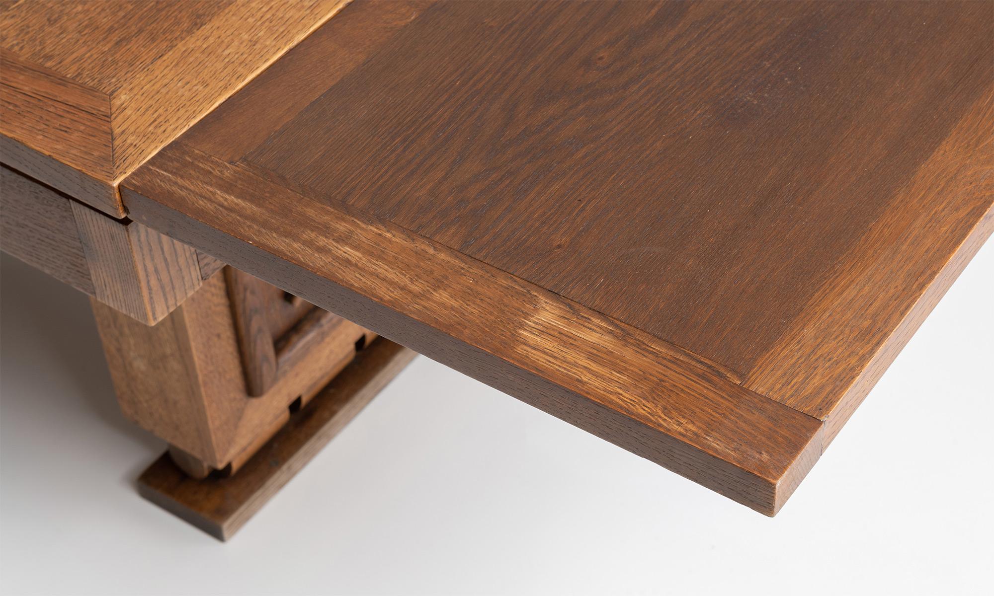 Oak Extending Dining Table / Desk, France circa 1940 1